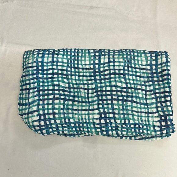Aden + Anais Teal and White Plaid Viscose/bamboo swaddle Blanket - Picture 1 of 2